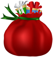 a bag of christmas gifts